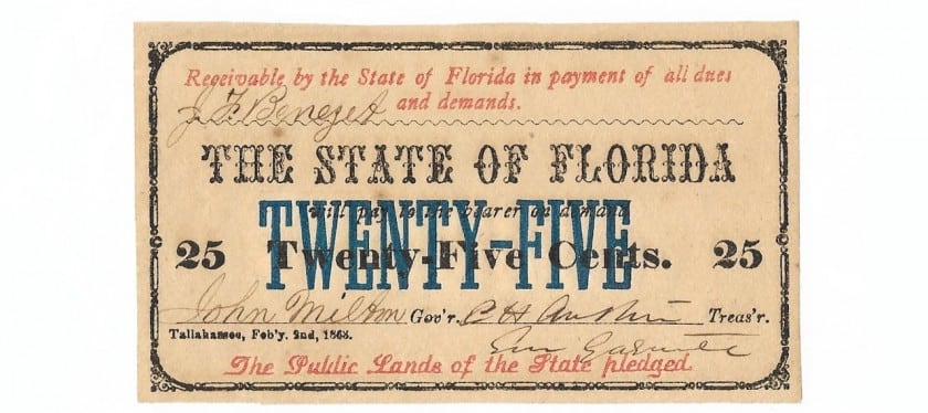 Florida, February 2, 1863, 25 Cents, Cr. 24