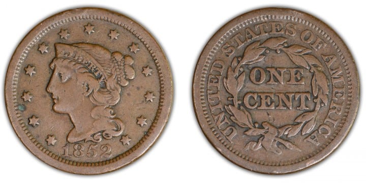 1852 Large Cent, F-15