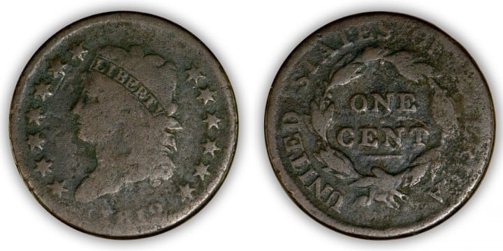 1812 Large Cent, S. 290, small date, G-4